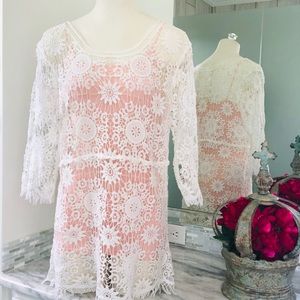 White Crochet Tunic